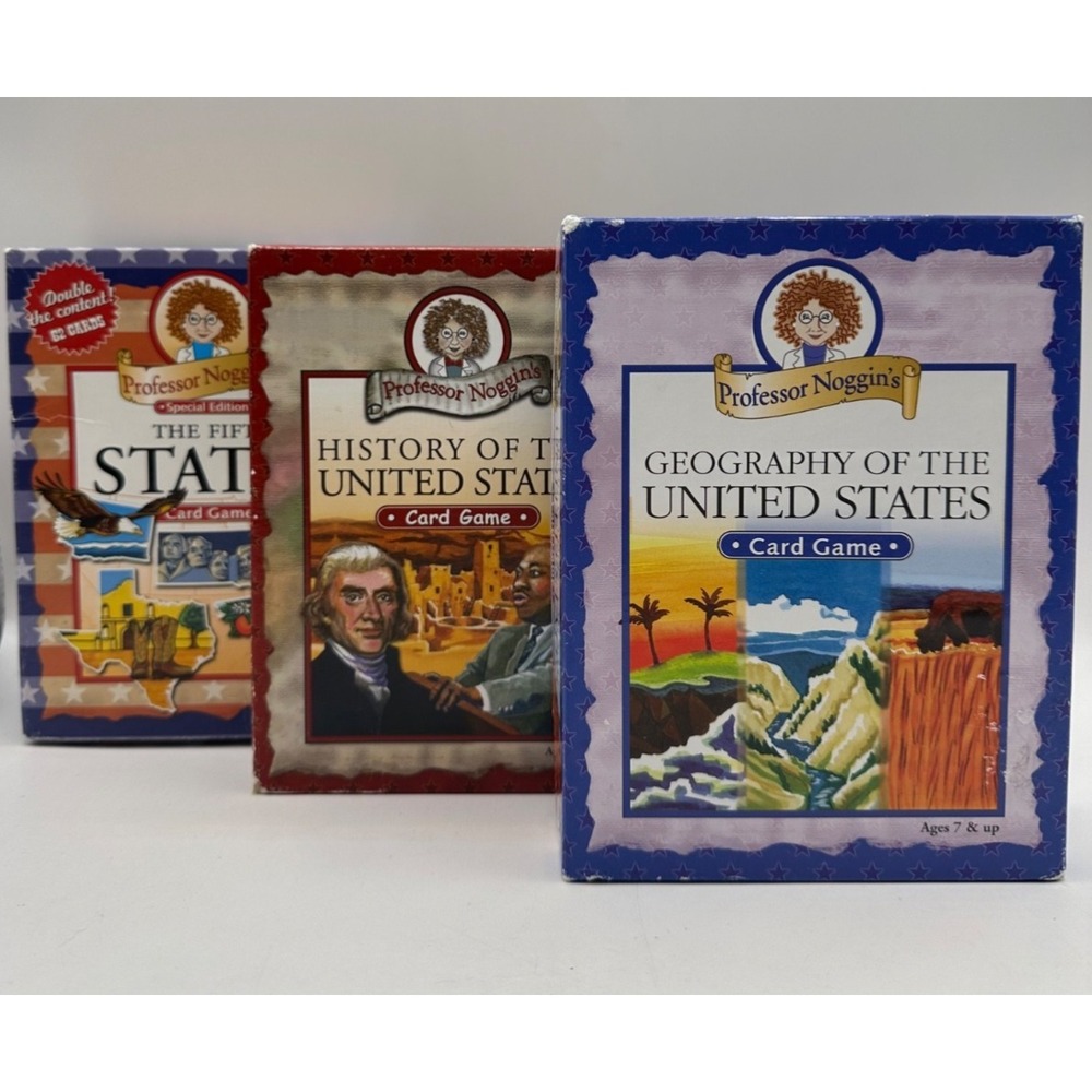 Lot of 3 Professor Noggins Fifty States Geography & History of the United States